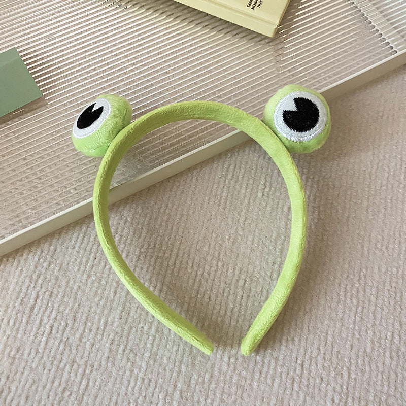 Cute Big Eyes Plush Frog Headband for Washing and Makeup, Non-Slip Daily Versatile Hair Accessory for Women Wholesale