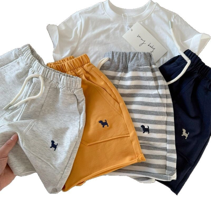 Little Bear Children's Shorts 25 Summer Boys and Girls Japanese Style Cartoon Striped Casual Pants Baby Toddler Fashionable Five-Point Shorts