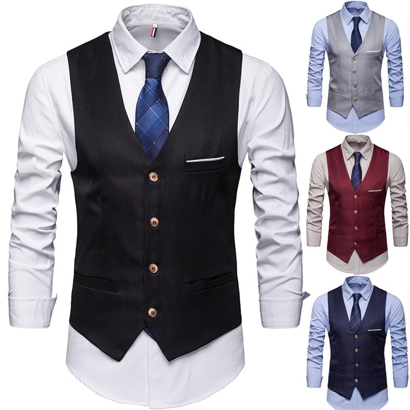 Suit Vest Men’s Formal and Casual Business Style Groomsman Outfit