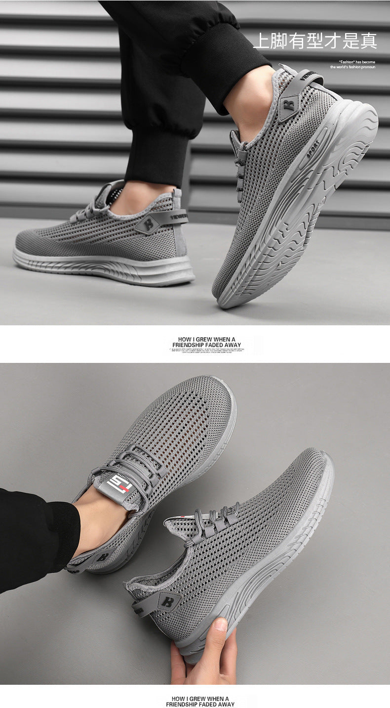 2024Wholesale Dropshipping Casual Sports Shoes Lightweight Breathable Trendy Men's Shoes Summer New Soft Sole Round Toe