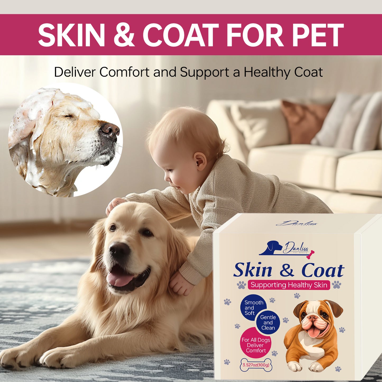 Cross-Border Pet Grooming Soap Universal Dog Soap Gentle cleansing for smooth hair Skin Care