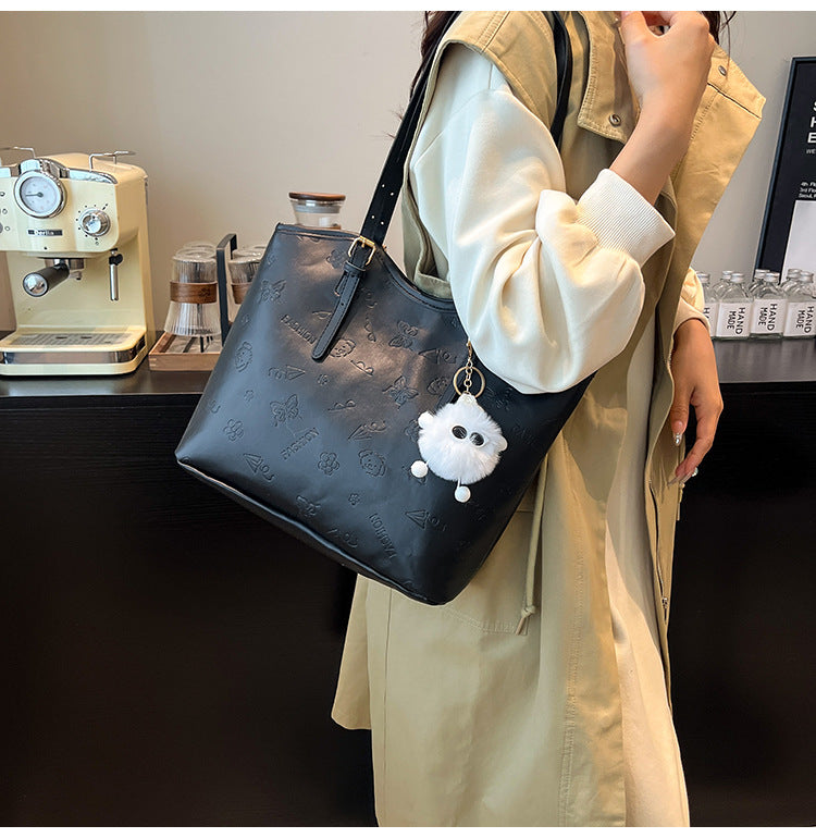 Women's High-Grade Bag2025Spring Birthday Gift Puppy Tote Bag Large Capacity Women's Bag Commuting Crossbody Bag