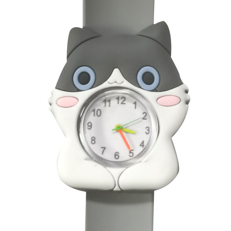 Children's Watch Cartoon Pat Watch Kindergarten Elementary School Silicone Toy Pat Circle Anime Peppa Pig Electronic Watch