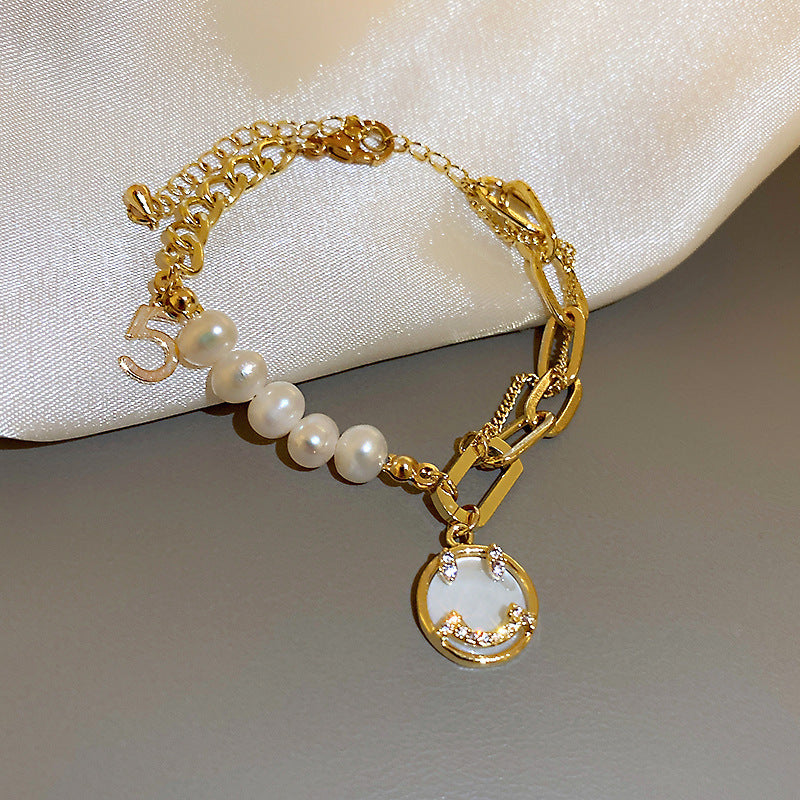 Baroque Pearl Wrap Open Bracelet Fashionable Light Luxury Elegant High-end Bracelet New Style Hand Jewelry Wholesale