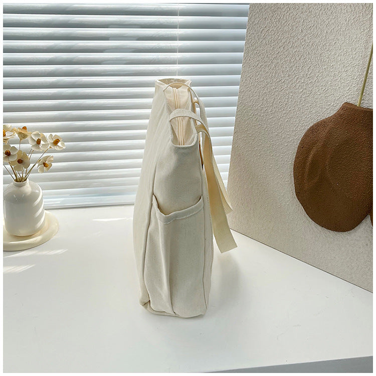 Large Capacity Tote Canvas Bag for Work and Going out Good-looking Commuter's All-Matching Art Student Book One Shoulder Bag Bag