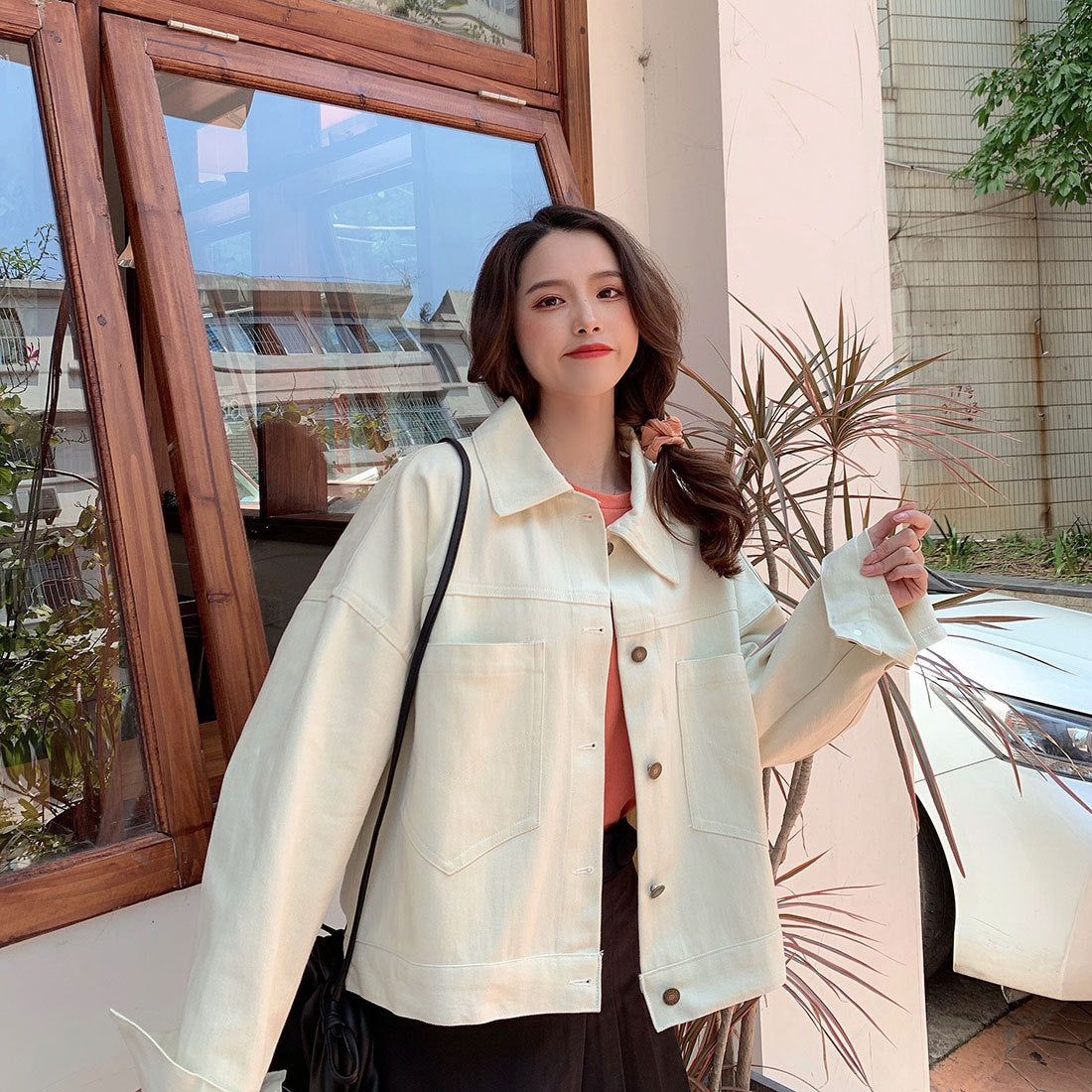 2022Spring and Autumn New Style Internet Celebrity Loose Versatile ins Trendy Short Fresh Denim Jacket for Women Loose Fit
