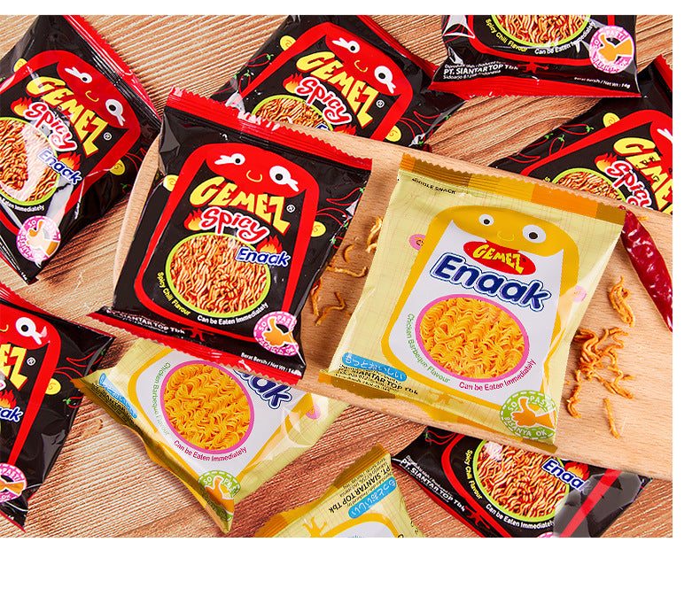 Indonesia Imports Gemez Chicken Crispy Noodles14g Puff Snacks Dormitory Office Snacks Noodles