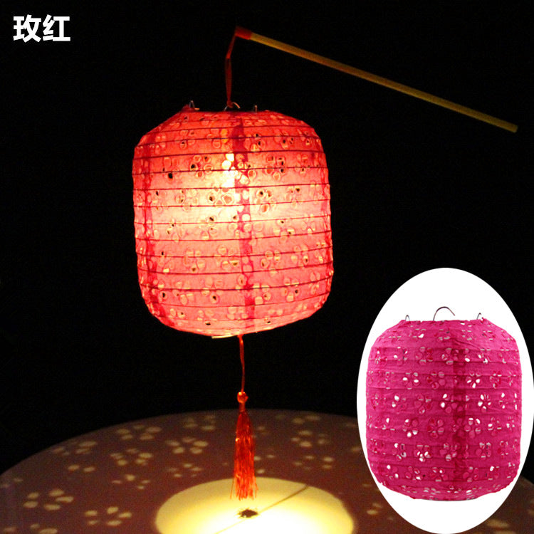 Children's Dance Lantern Festival Stall Handheld Glowing Winter Melon Hollow Paper Lantern Hanfu Photography Prop Ancient Style Lantern