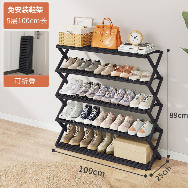 Shoe Rack Multi-layer Household Folding Doorway Storage Shoe Rack Dormitory Space-saving Simple Layered Partition Shoe Rack