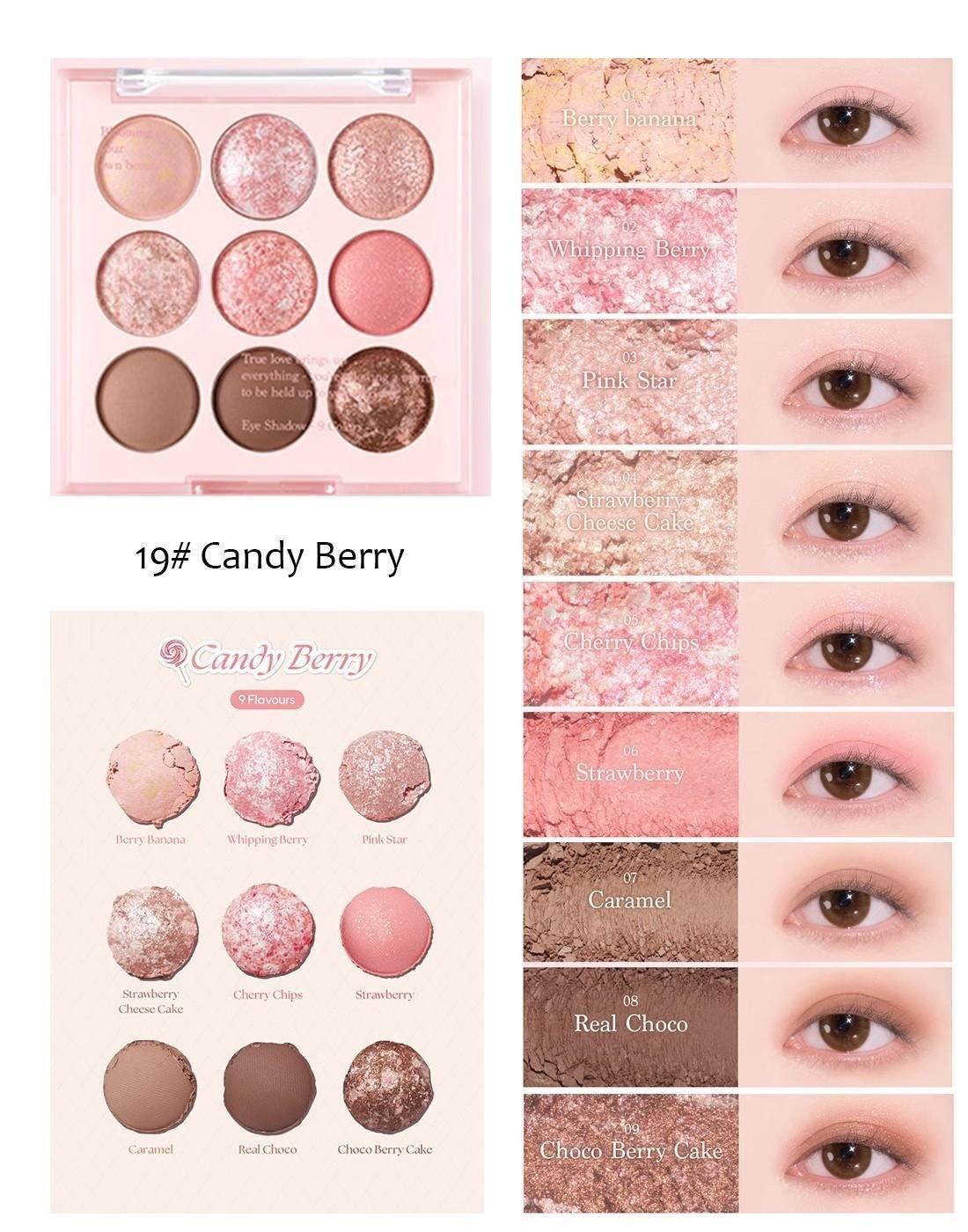Capel Ice Cream Nine-Color Eyeshadow Palette Pearlescent Matte Rose Palette Under-eye Blush Oat Milk Tea Earth Pure Desire