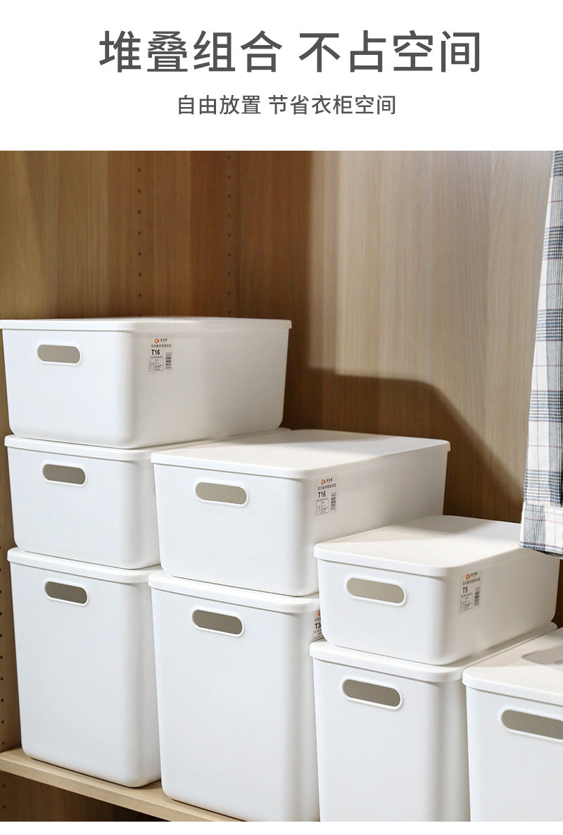 Storage Box Wholesale Storage Box Office Desktop Covered Dustproof Organizing Box Wardrobe Living Room Kitchen Storage Box