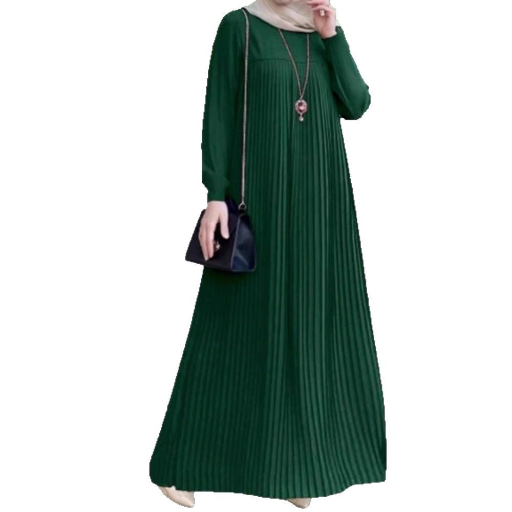 Muslim2025New Dress Women's Clothing Cross-Border Middle East Showstopper Long Dress Elegant and Fashionable