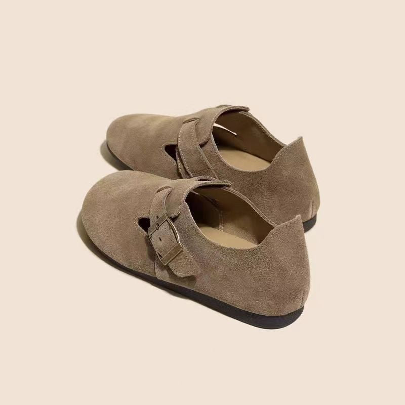 ins Super Popular Versatile Birkenstock Shoes for Female Students2024Spring and Autumn New Retro Slip-On Soft Sole Non-Slip Loafers