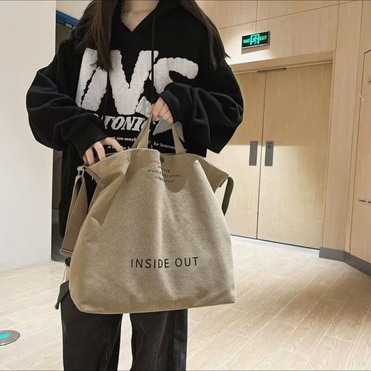 Canvas Crossbody Bag Men's Handbag Commuting Bag Male College Student Class Bag Shoulder Bag Large Capacity Backpack