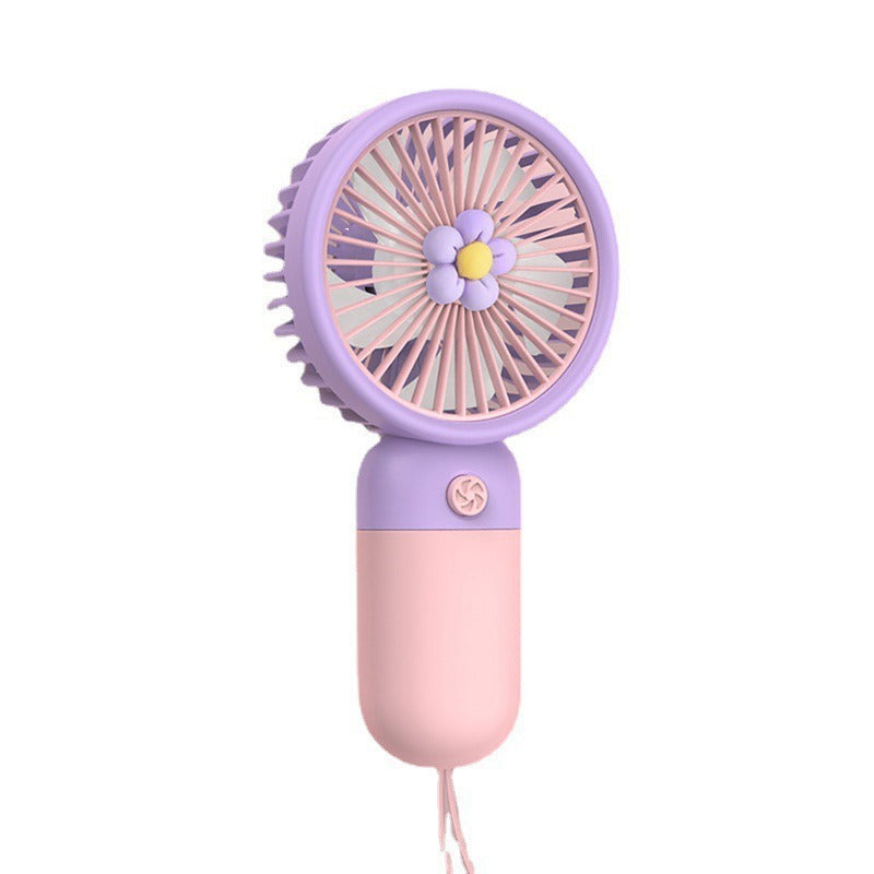 Children's Small Handheld Fan Student Gift Portable Cartoon Mini Portable Rechargeable Small Desktop Fan