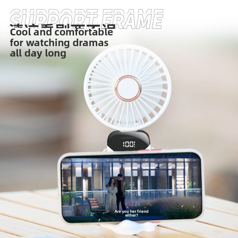 USB Portable Handheld Fan ? Foldable Mini Neck with Digital Display & Aroma Function