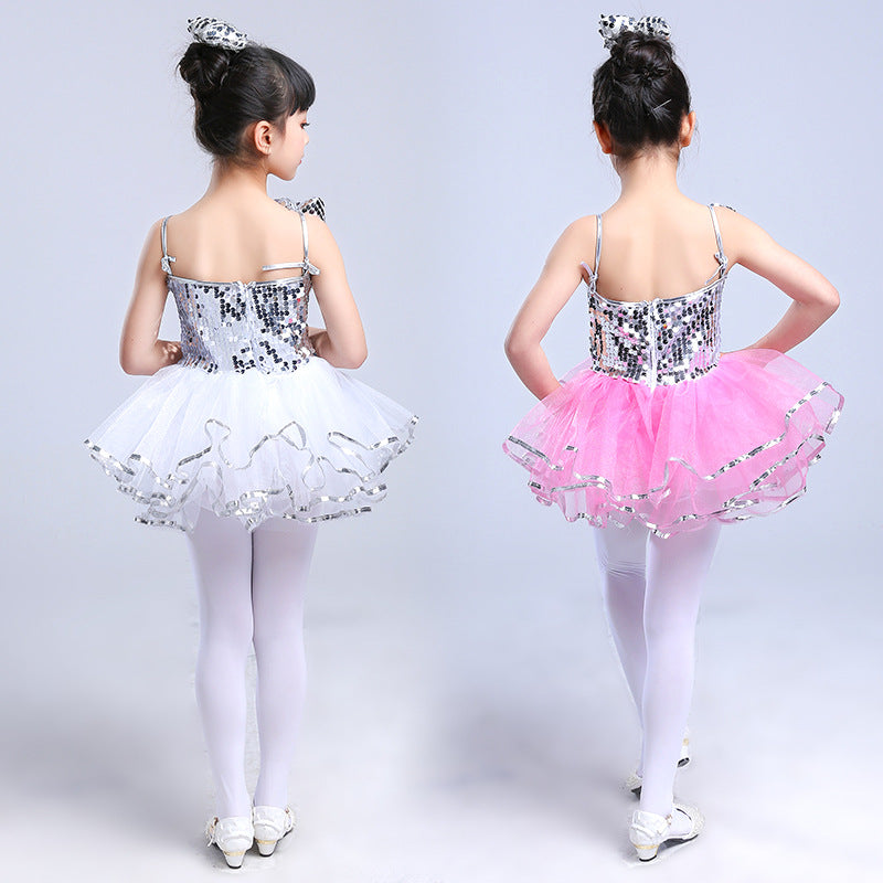 Kindergarten Performance Costume Children's Day Dance Costume for Girls Puffy Tulle Skirt Children's Jazz Dance Sequin Performance Dress