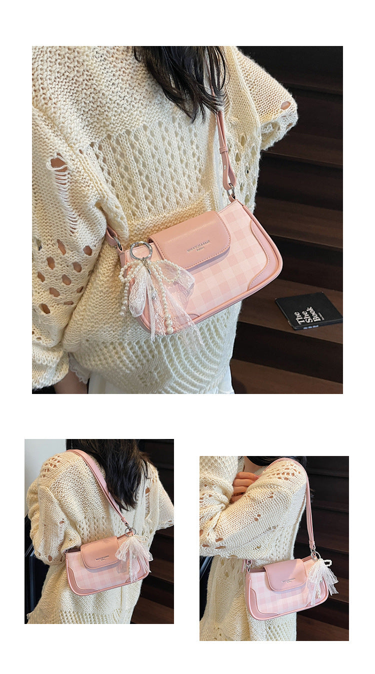Cross-border high-end trendy underarm bag small square bag for women2025New Handbag Trendy Fashion Versatile Shoulder Bag