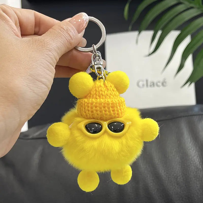 Rex Rabbit Fur Small Coal Ball Keychain Small Pendant Big Eyed Cartoon Plush Backpack Pendant High-end Small Gift http://detail.1688.com/offer/969101839202.html