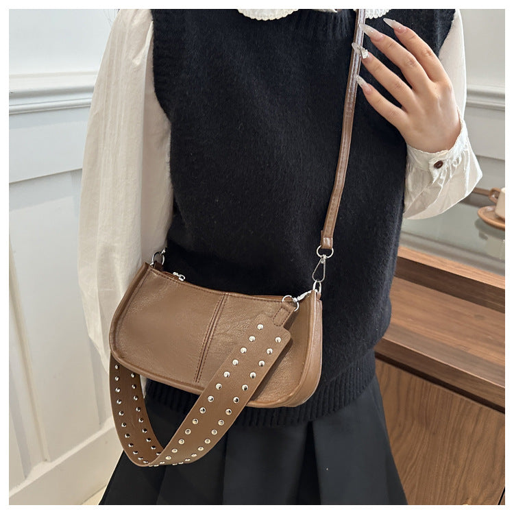 Crossbody Pouch2025Spring New Underarm Bag Niche Handbag Versatile Commuter Single Shoulder Underarm Rivet Women's Bag