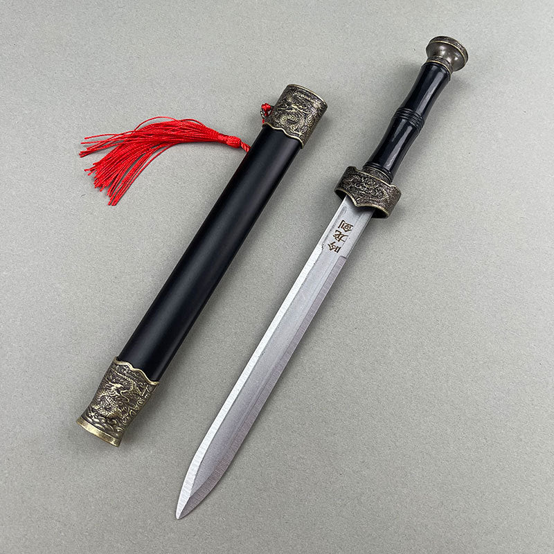 Antique Alloy30cm Qin King Sword Han Sword Dragon Chanting Sword Unsharpened Home Decoration Metal Craft Ornament Wholesale