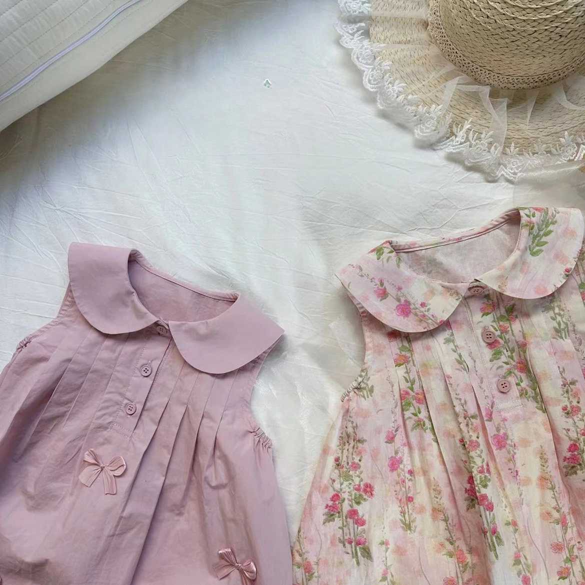 Girls' Summer Dress2024New Baby Girl Vest Dress Toddler Summer Floral Dress Children's Princess Dress