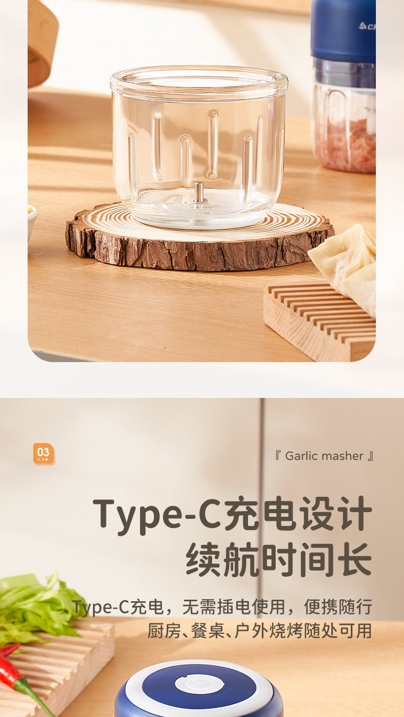 Wireless Charging Garlic Mincer Mini Electric Meat Grinder Kitchen Food Processor Garlic Crusher Garlic Paste Baby Food Maker