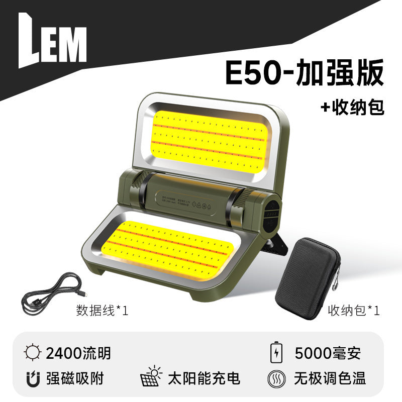 LEM Outdoor Camping Lantern Rechargeable Long Battery Life Solar Emergency Light Home Power Outage Backup Magic Lighting Lamp