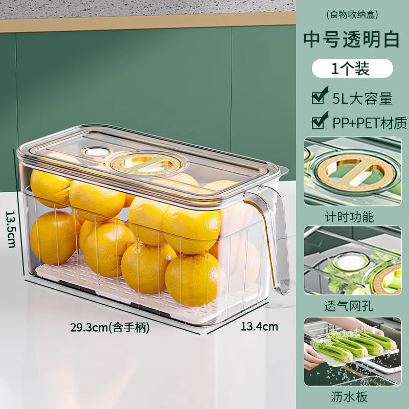 Refrigerator Fresh Storage Box Food Grade Kitchen Special Vegetable Fruit Egg Freezer Storage Organizer Box with Handle