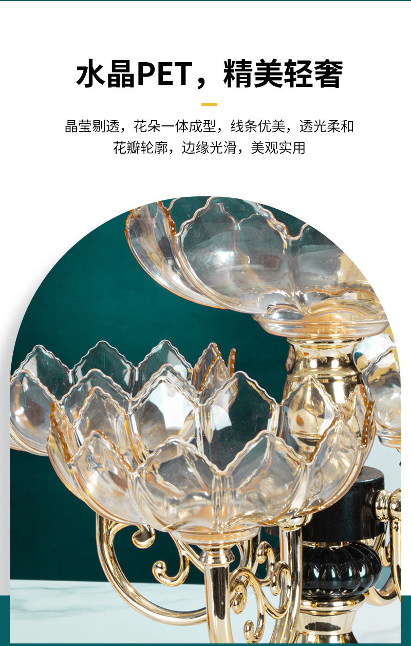 Fruit Plate Household Multi-layer Rotating Fruit Plate Living Room Fruit Plate European-style Light Luxury Crystal Plate Anti-Fall