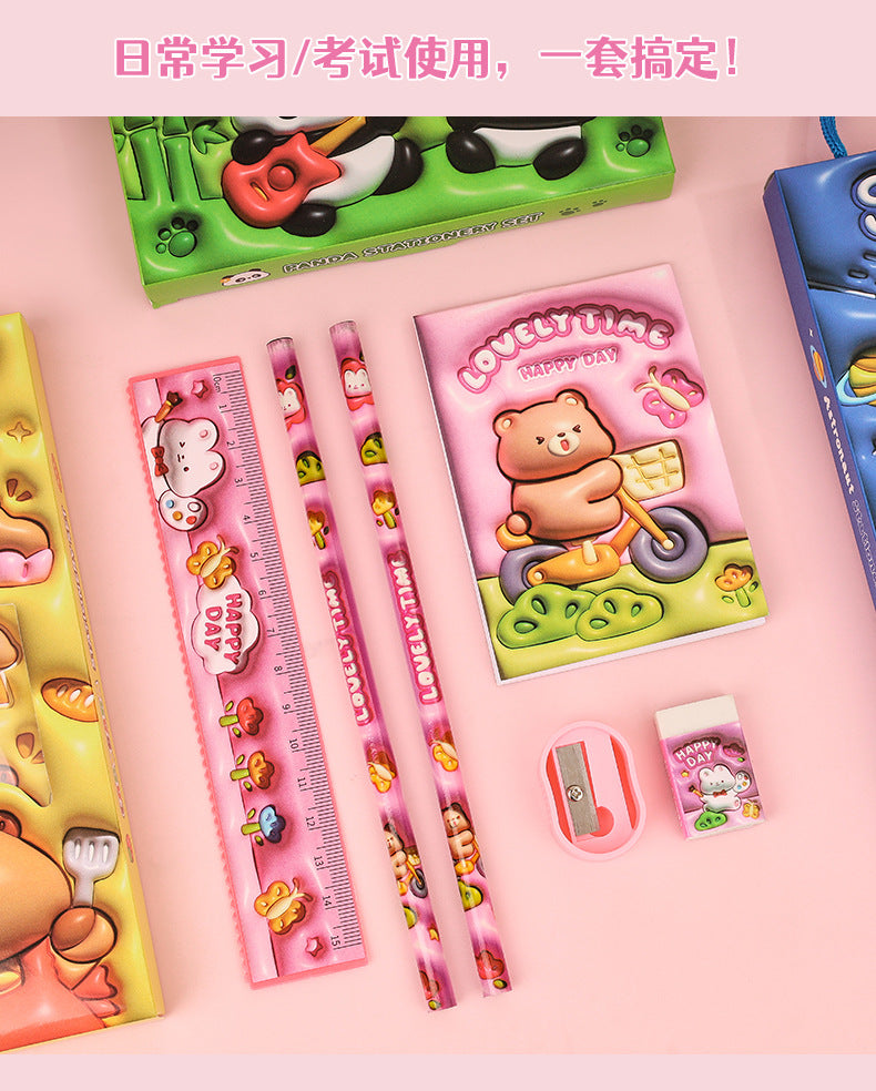 Creative Pencil Six-piece Stationery Set Handheld Gift Box Cartoon Elementary School Children's Day Back-to-School Season Gift Wholesale http://detail.1688.com/offer/926357993004.html
