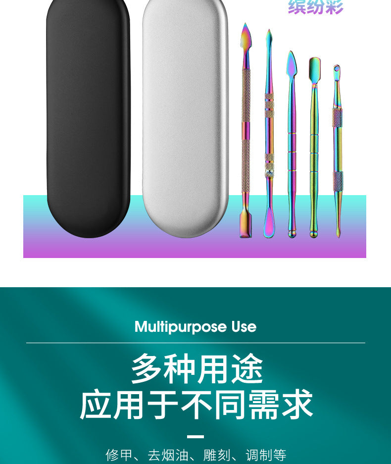 Manufacturer Wholesale Stainless Steel Tobacco Spoon Set Cleaning Pipe Tools Carving Tools Tobacco Spoon Tools Cross-Border In Stock