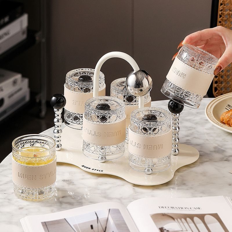 New Cup Set for Home Living Room Tea Cups Cream Style Housewarming Cups High-End Feel