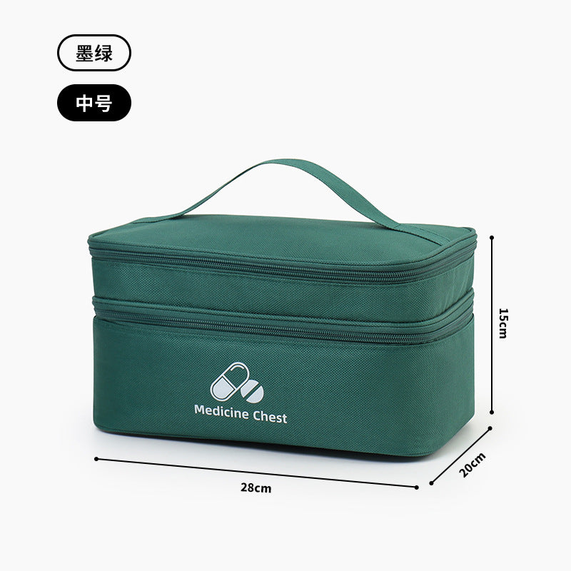 Outdoor First Aid Kit Large Capacity Household Medicine Box Double Layer Classification Storage Medicine Organizer Travel Portable Medicine Bag
