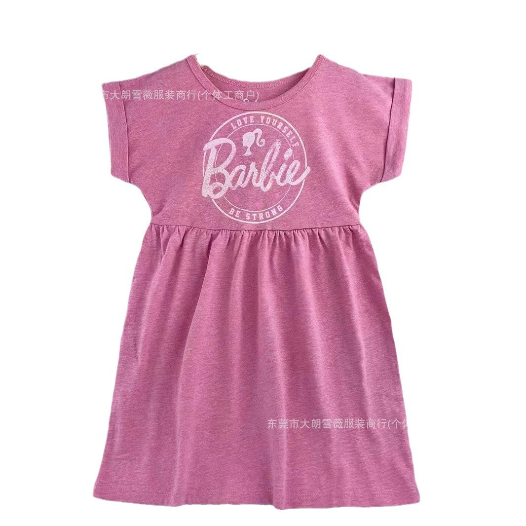 New Printed Turn-Down Collar Children's Dress