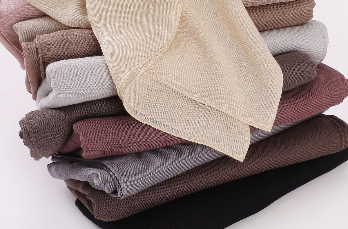 Lightweight Rayon Cotton Linen Solid Color Long Scarf Air-conditioned Room Travel Shawl Monochrome Rayon Scarf Headscarf Shawl for Women
