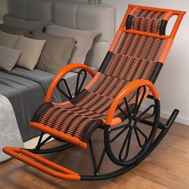 Rocking Chair Recliner Rocking Lazy Chair Rattan Chair for Adults Home Outdoor Living Room Balcony Nap Elderly Leisure Rattan Chair Factory