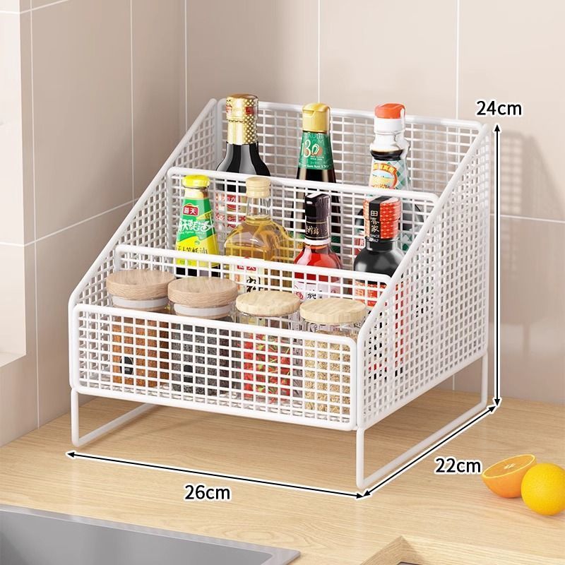 Seasoning Storage Rack Kitchen Organizer Household Cup Holder Countertop Multi-functional Spice Divider Storage Rack Desktop