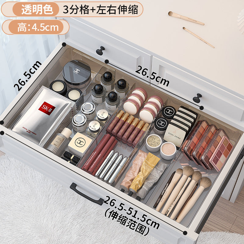 Drawer Divider Storage Box Expandable Dressing Table Cosmetics Kitchen Tableware Desktop Miscellaneous Organizer Box