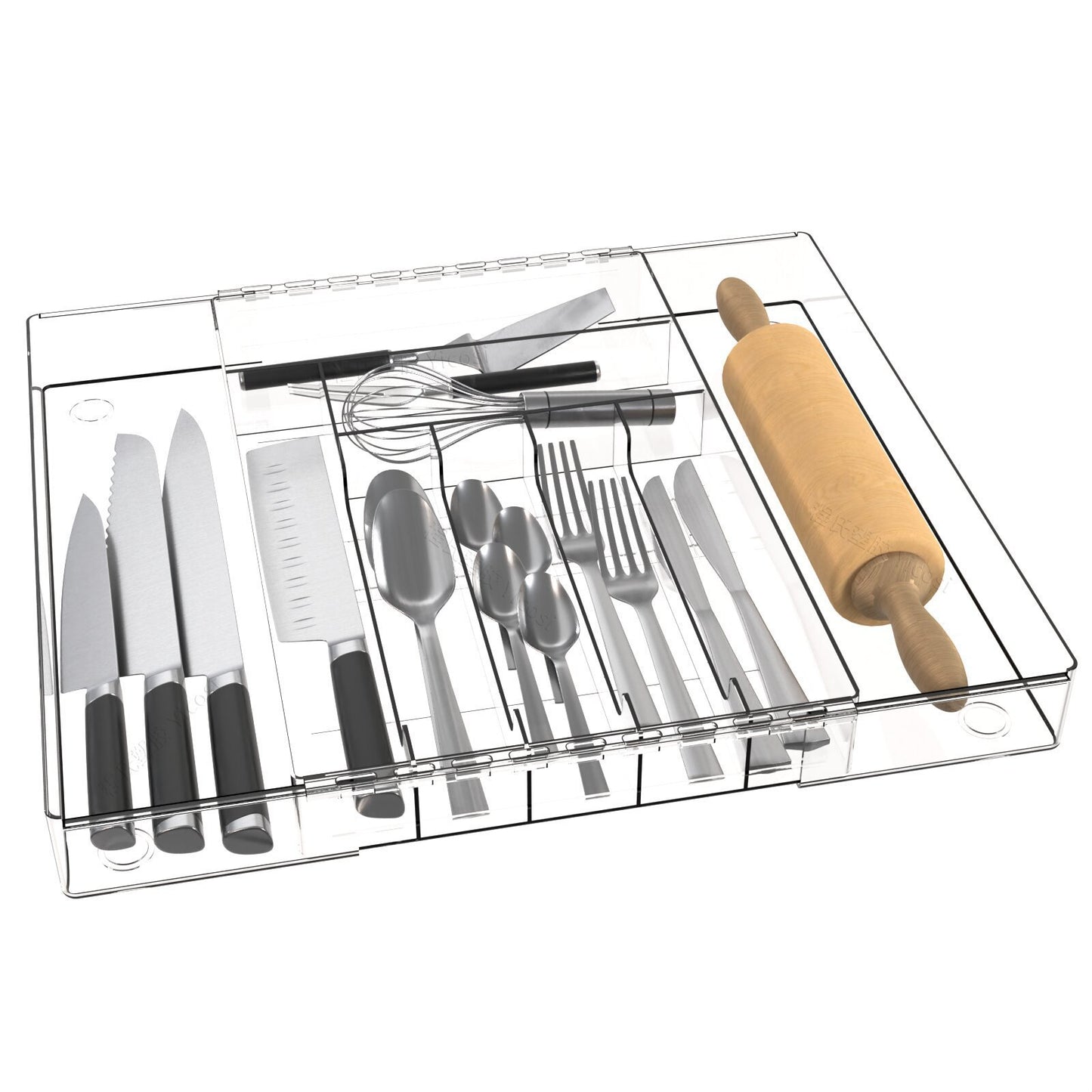 Cross-Border Tableware Kitchen Organizer Box Drawer Expandable Silverware Storage Box Cosmetics Stationery Miscellaneous Divider Expandable Box