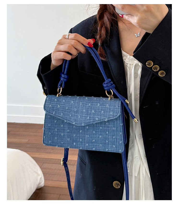 Simple Solid Color Trendy Fashionable Handbag2025Summer New Casual Elegant Single Shoulder Crossbody Small Square Bag for Women