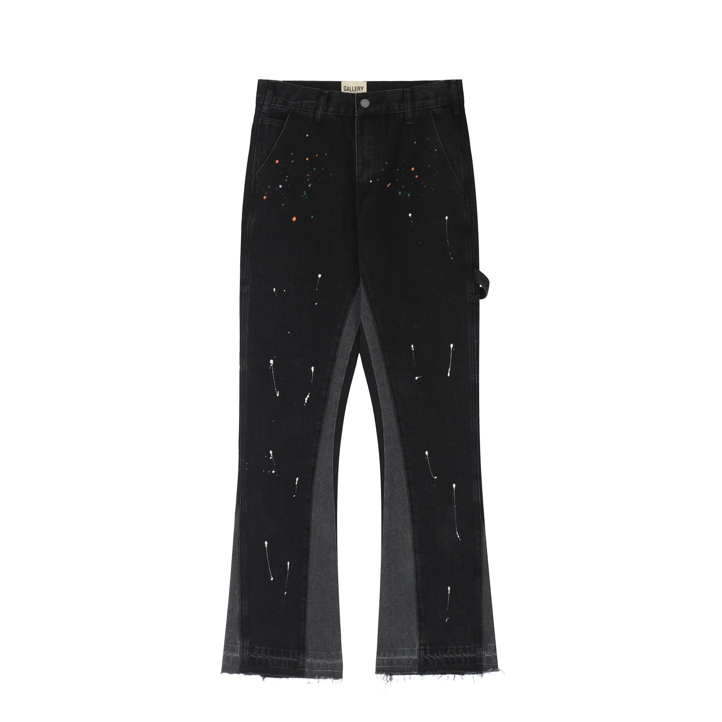 2023New Graffiti Ink Splash Damage Dept Casual Retro Niche vibo High Street Men's and Women's Flared Jeans