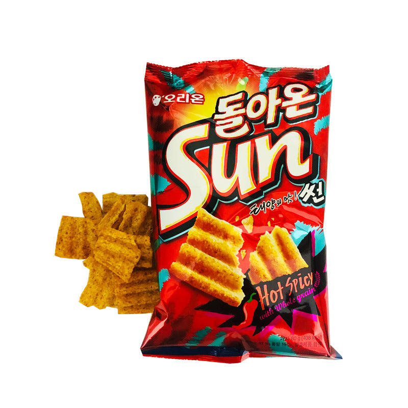 Korean Imported Orion sun Sun Corn Chips Wavy Crispy Potato Chips70g Office Leisure Snacks