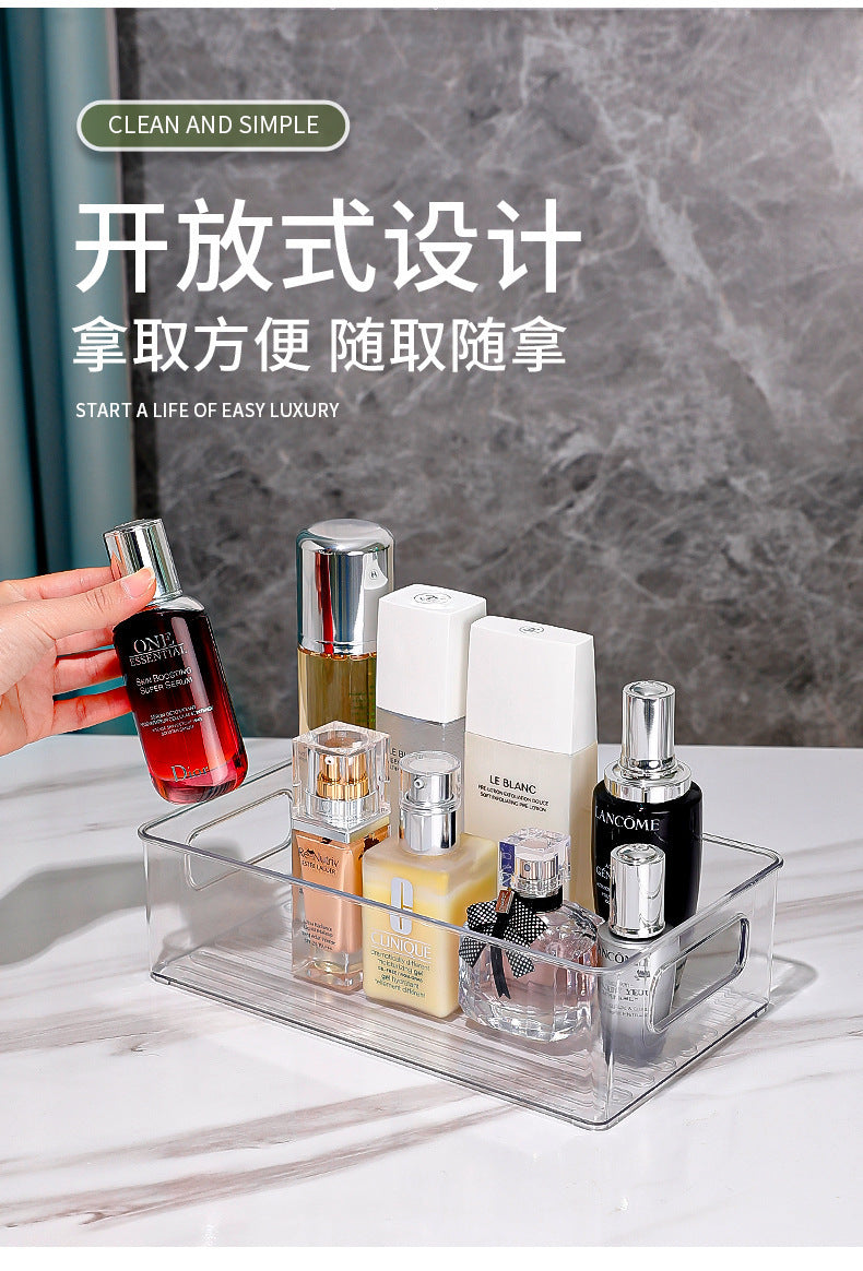 Desktop Storage Box Acrylic Transparent Box Snacks Skincare Miscellaneous Basket Desktop Cosmetic Rack Organizer