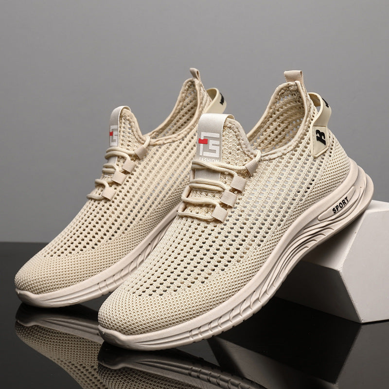 2024Wholesale Dropshipping Casual Sports Shoes Lightweight Breathable Trendy Men's Shoes Summer New Soft Sole Round Toe
