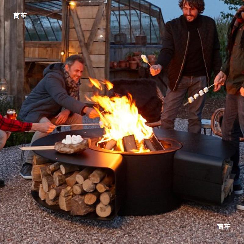 Courtyard Fire Pot Garden BBQ Table Outdoor Furniture Home Barbecue Grill Iron Art Fire Pit Bonfire Stove