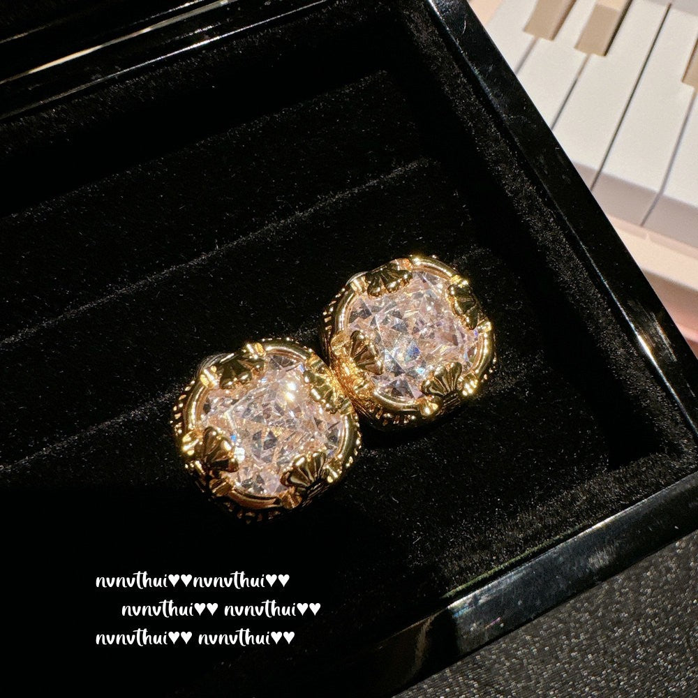 Sparkling Paphos Cloud Pattern Jellyfish Tassel Gemstone Earrings The Joy of a Rich Woman Egg-shaped Princess Pink Earrings
