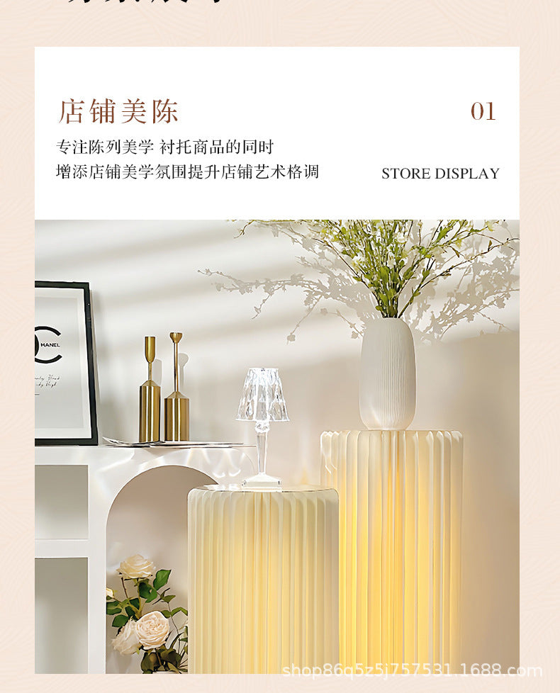 【Firefly Lantern】Live Streaming Background Decoration Foldable Round Column Paper Roman Column Folding Column Road Guide Ornament