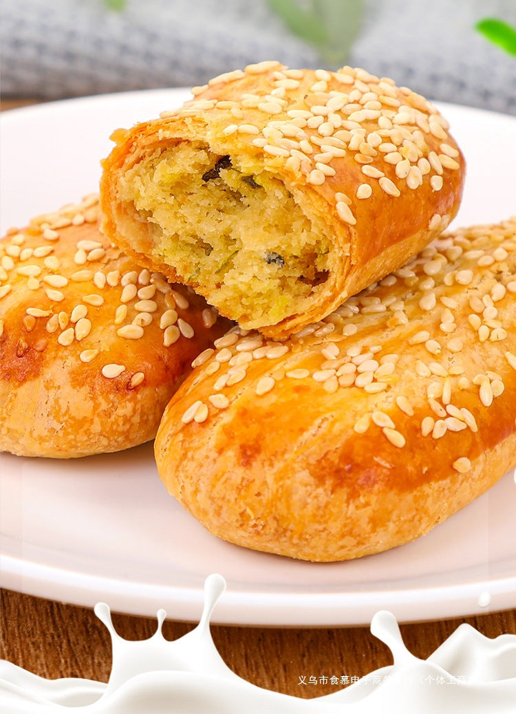 Salt and Pepper Beef Tongue Cake Crisp Pastry Savory Baked Pie Breakfast Snack Thousand Layer Pastry Handmade Pie Individually Packaged