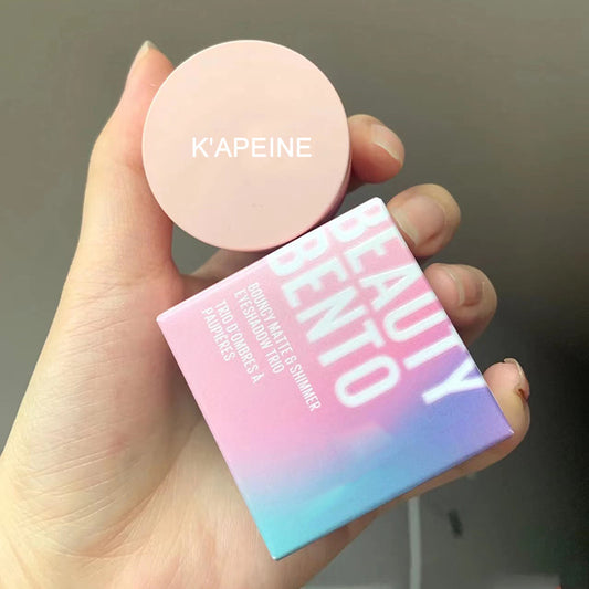 Capel Macaron Three-Layer Sandwich Eyeshadow Pearlescent Matte Flash Contour Earth Color with Mirror Nose Side Shadow